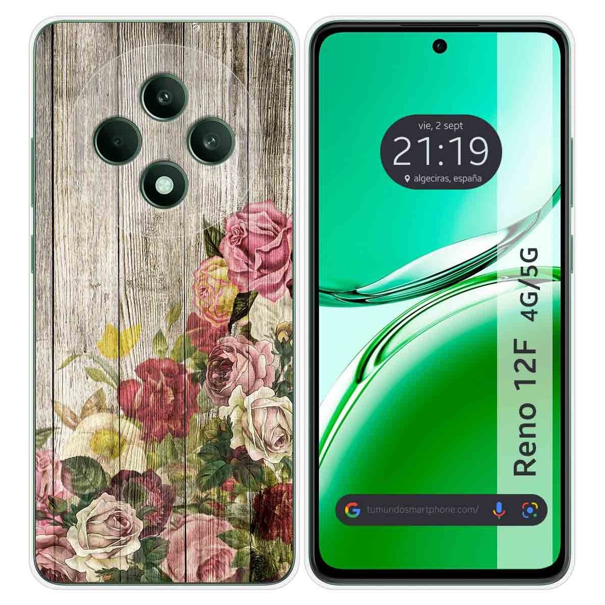 Funda Silicona para Oppo Reno 12F 4G / 12 F 5G diseño Madera 08 Dibujos