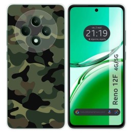 Funda Silicona para Oppo Reno 12F 4G / 12 F 5G diseño Camuflaje Dibujos