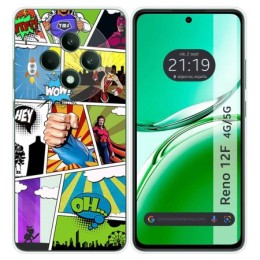 Funda Silicona para Oppo Reno 12F 4G / 12 F 5G diseño Comic Dibujos