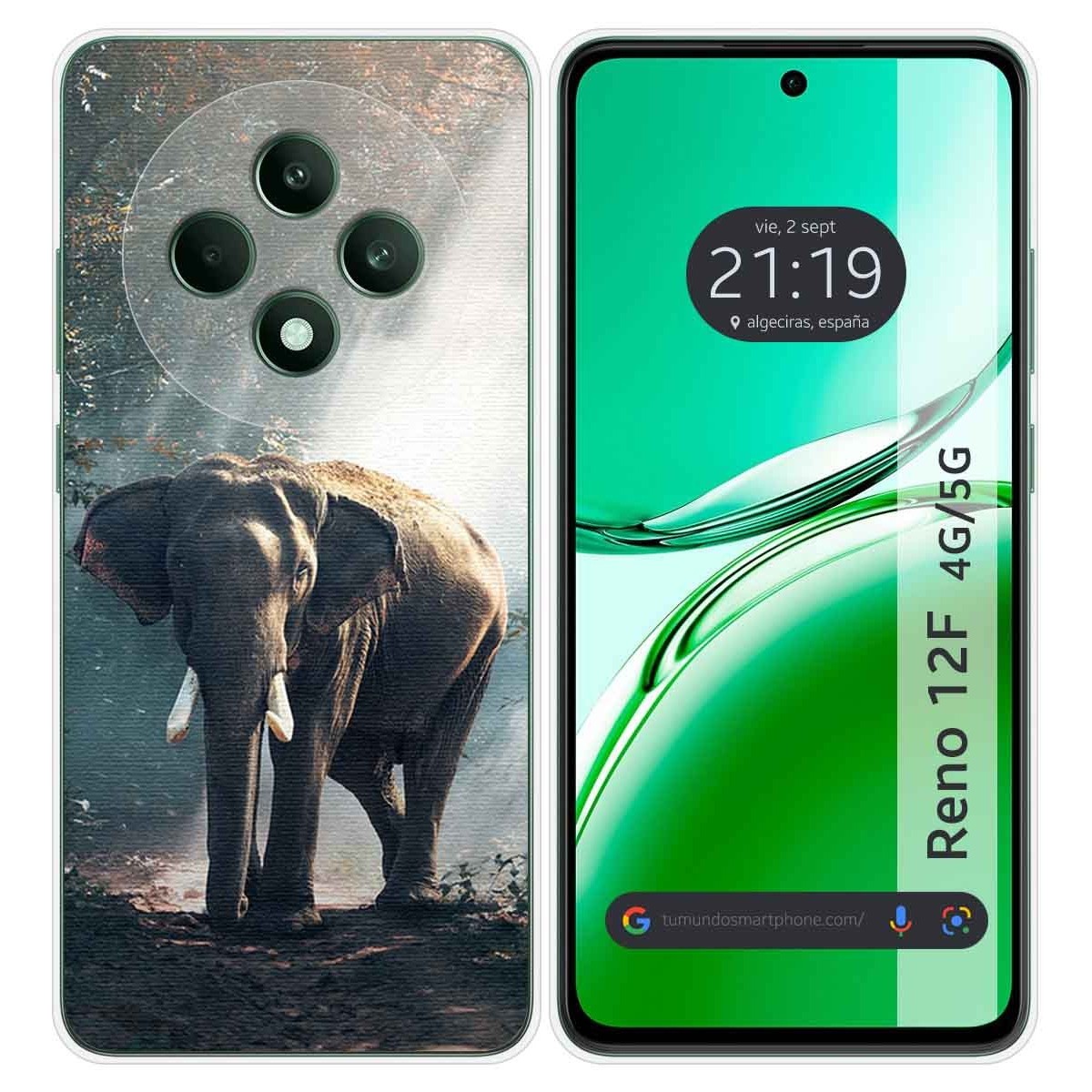 Funda Silicona para Oppo Reno 12F 4G / 12 F 5G diseño Elefante Dibujos