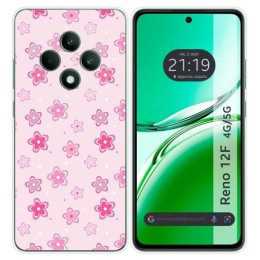 Funda Silicona para Oppo Reno 12F 4G / 12 F 5G diseño Flores Dibujos