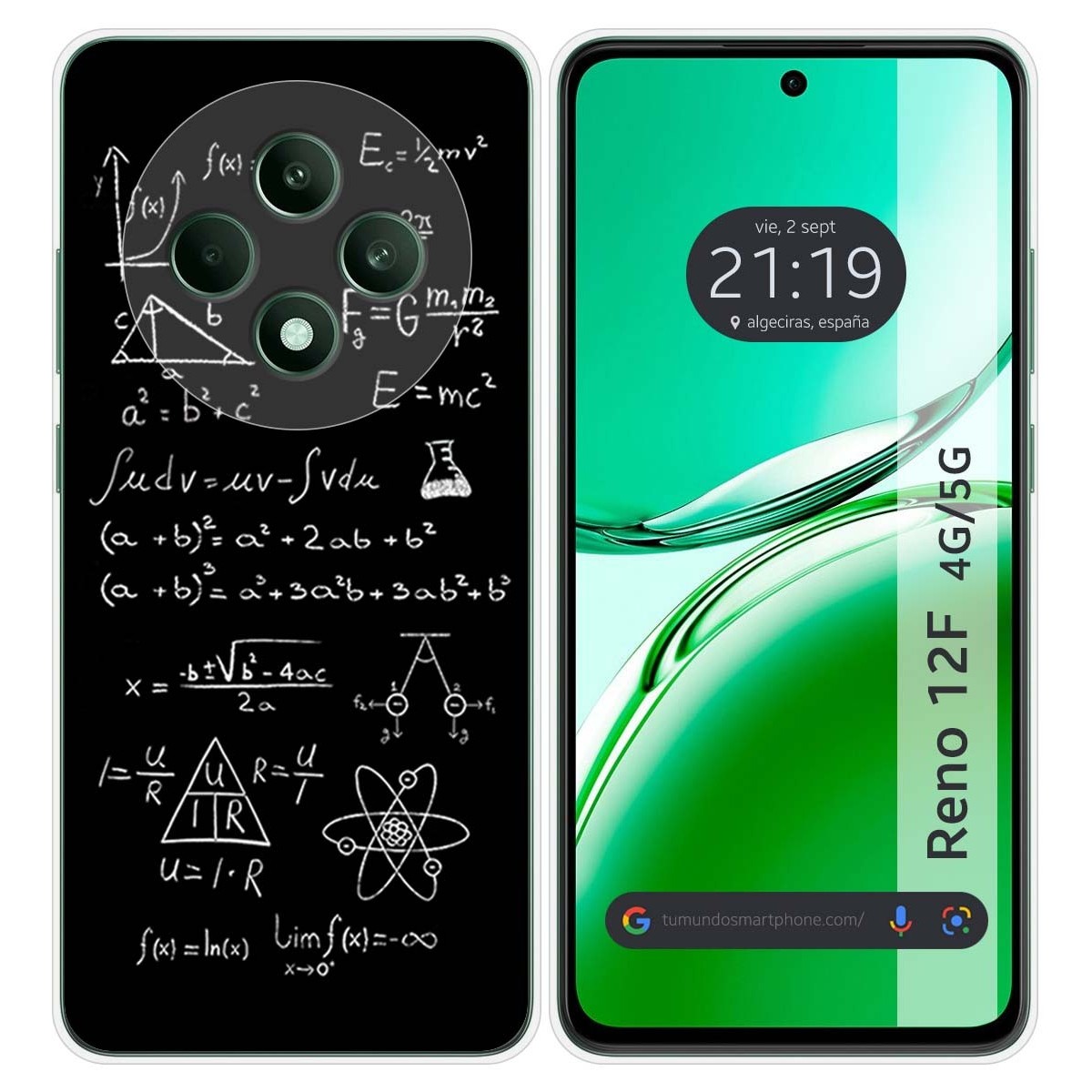 Funda Silicona para Oppo Reno 12F 4G / 12 F 5G diseño Formulas Dibujos