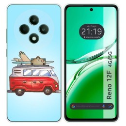 Funda Silicona para Oppo Reno 12F 4G / 12 F 5G diseño Furgoneta Dibujos