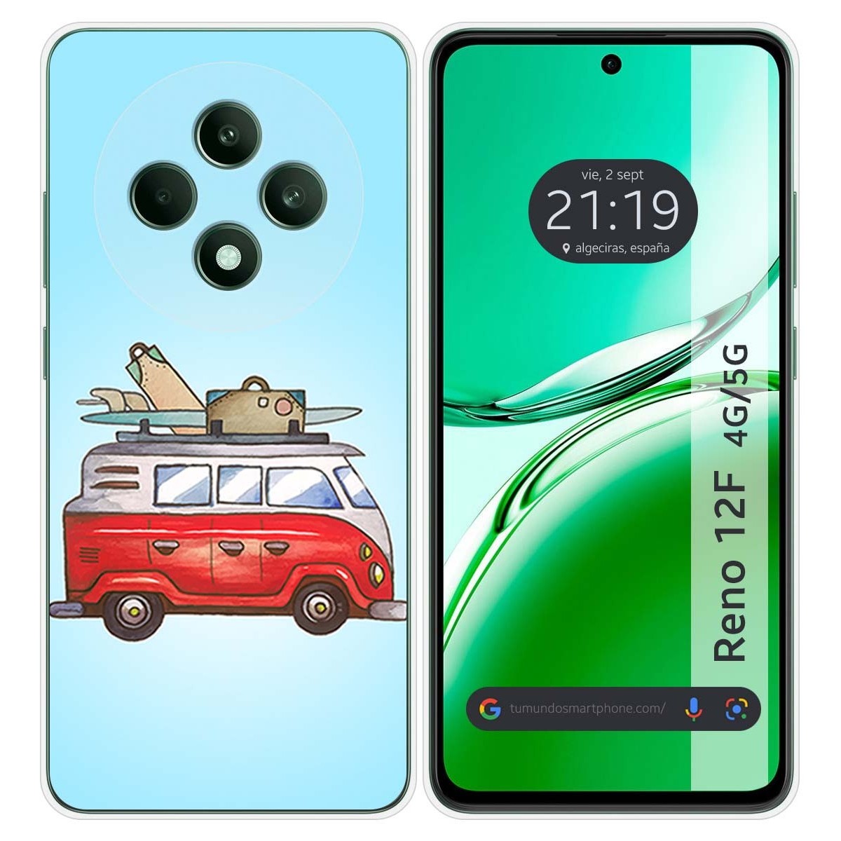 Funda Silicona para Oppo Reno 12F 4G / 12 F 5G diseño Furgoneta Dibujos