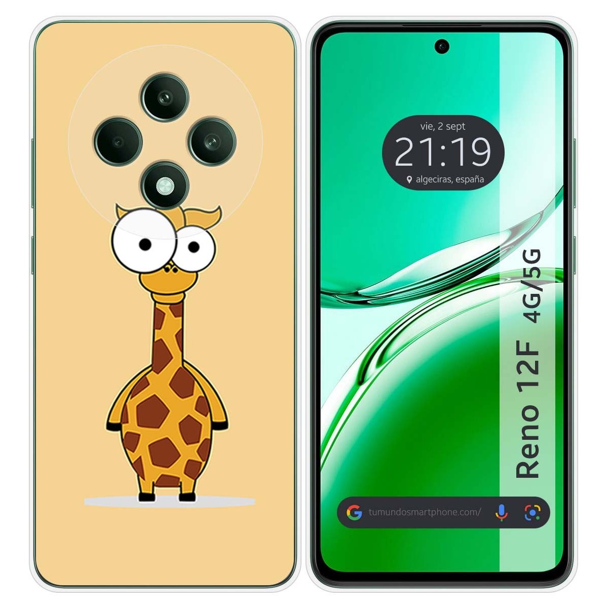 Funda Silicona para Oppo Reno 12F 4G / 12 F 5G diseño Jirafa Dibujos