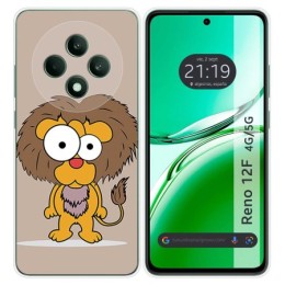 Funda Silicona para Oppo Reno 12F 4G / 12 F 5G diseño Leon Dibujos