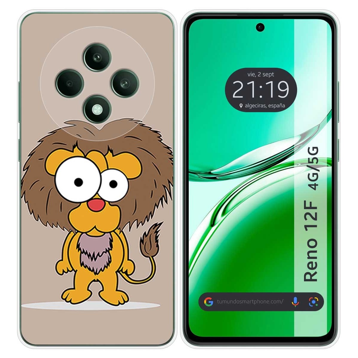 Funda Silicona para Oppo Reno 12F 4G / 12 F 5G diseño Leon Dibujos