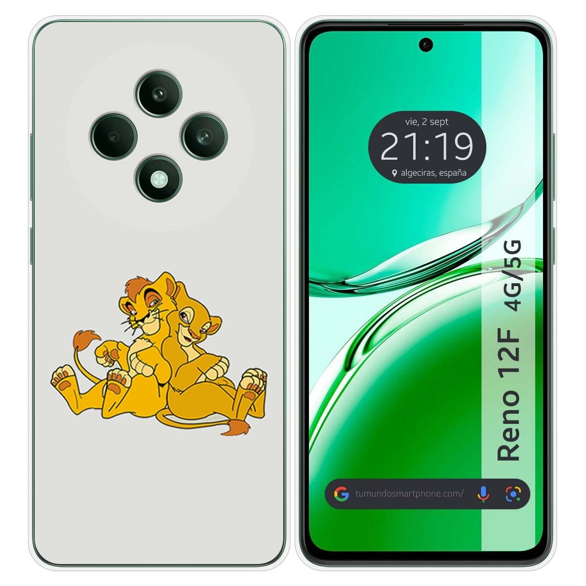 Funda Silicona para Oppo Reno 12F 4G / 12 F 5G diseño Leones Dibujos