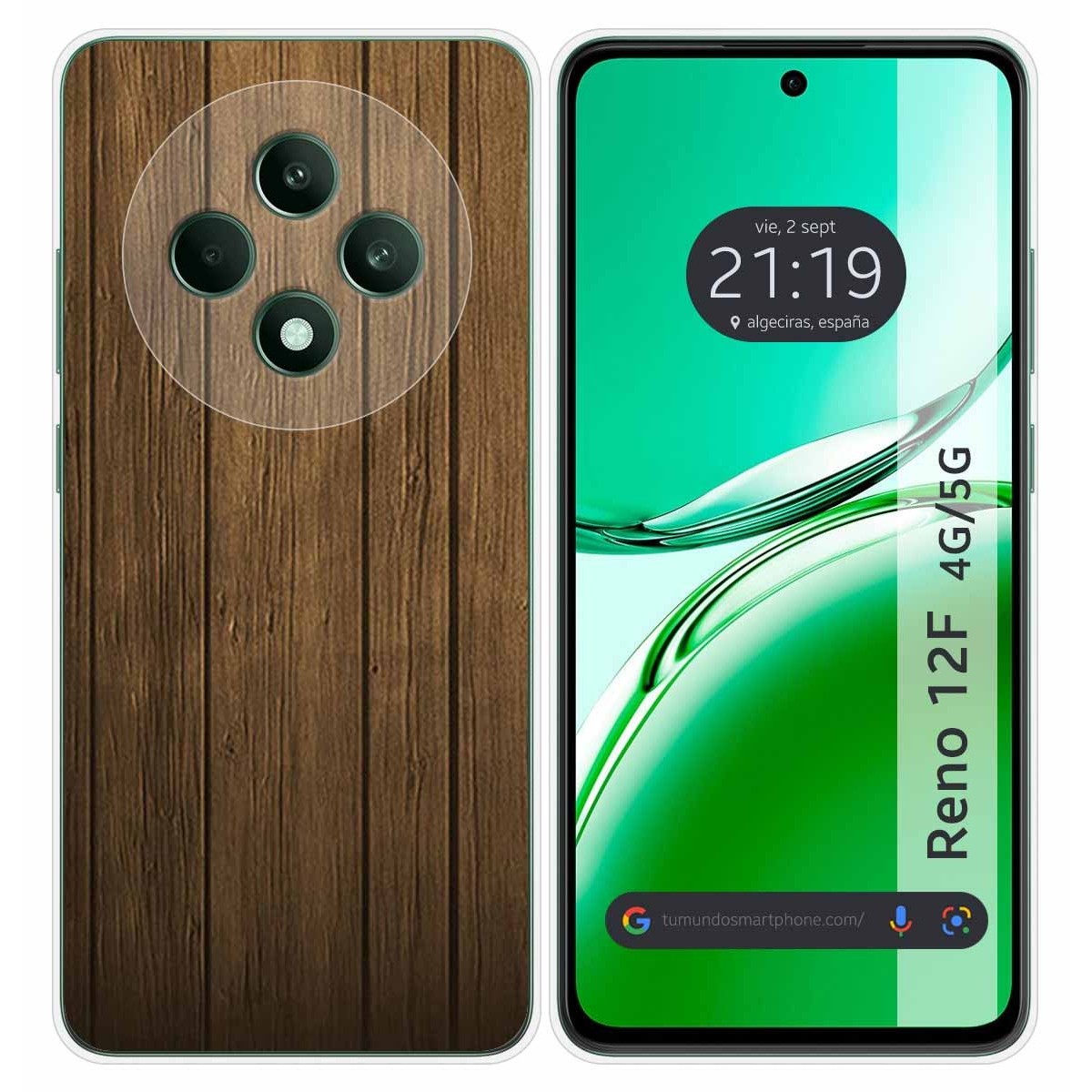 Funda Silicona para Oppo Reno 12F 4G / 12 F 5G diseño Madera Dibujos