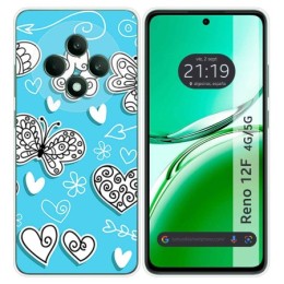 Funda Silicona para Oppo Reno 12F 4G / 12 F 5G diseño Mariposas Dibujos