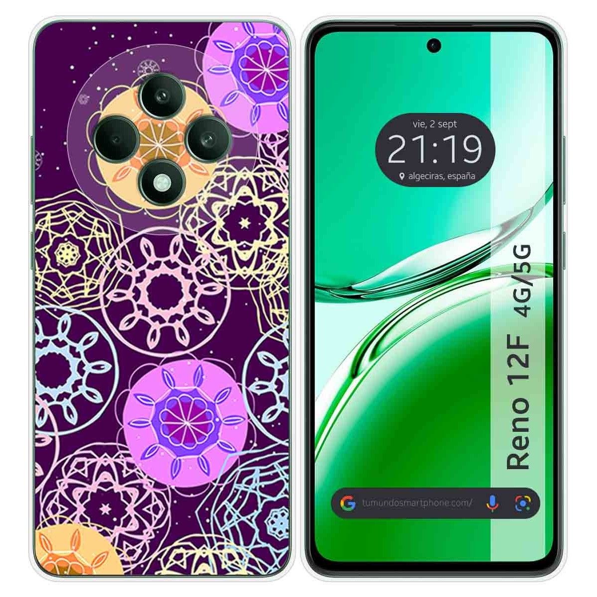 Funda Silicona para Oppo Reno 12F 4G / 12 F 5G diseño Radial Dibujos