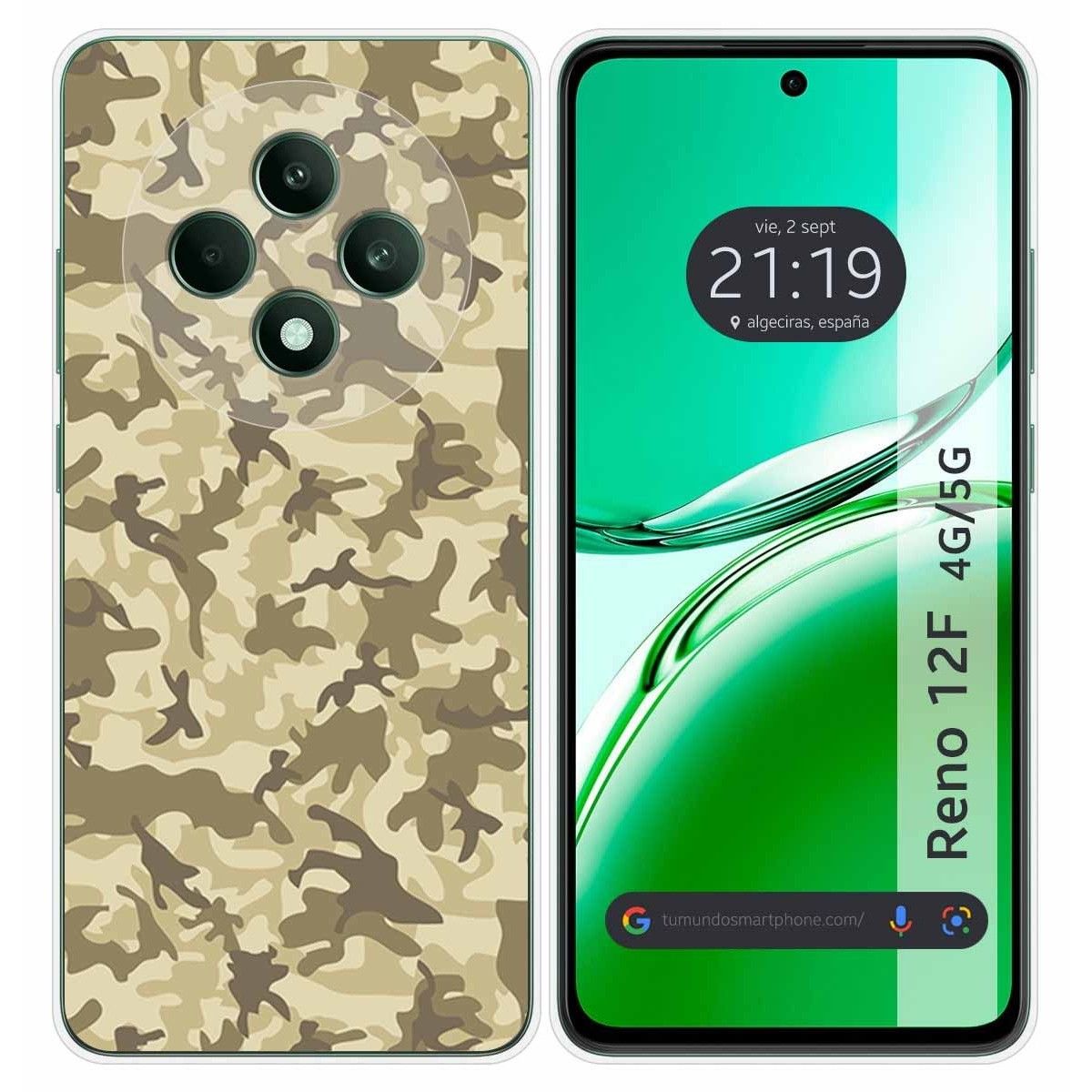 Funda Silicona para Oppo Reno 12F 4G / 12 F 5G diseño Sand Camuflaje Dibujos