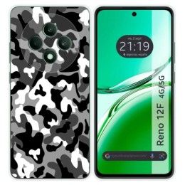 Funda Silicona para Oppo Reno 12F 4G / 12 F 5G diseño Snow Camuflaje Dibujos