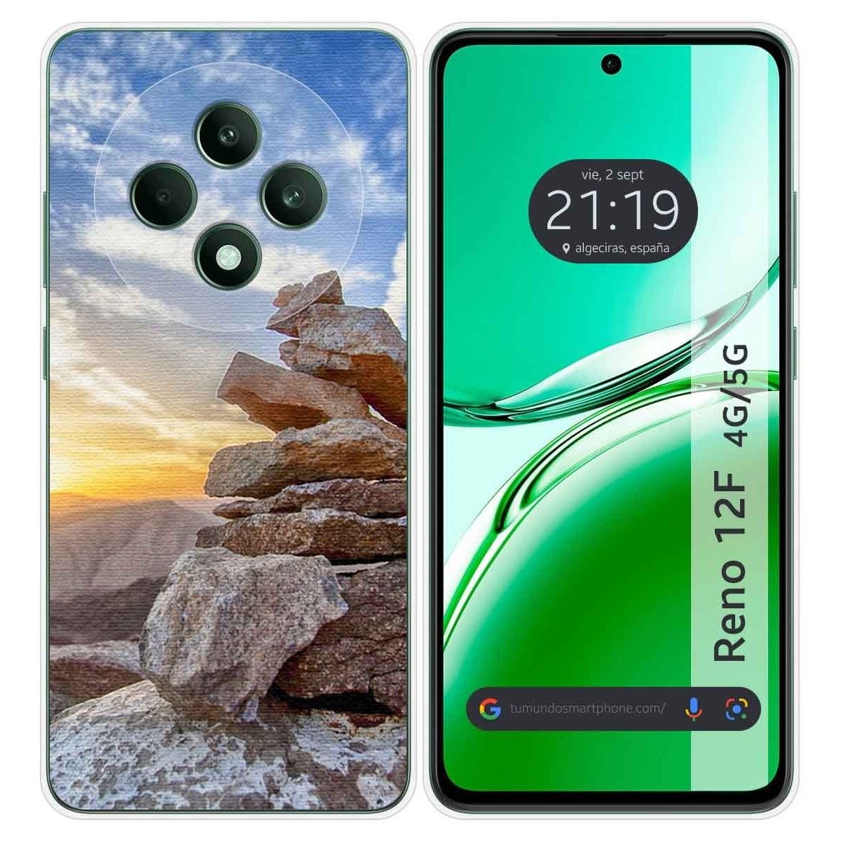 Funda Silicona para Oppo Reno 12F 4G / 12 F 5G diseño Sunset Dibujos