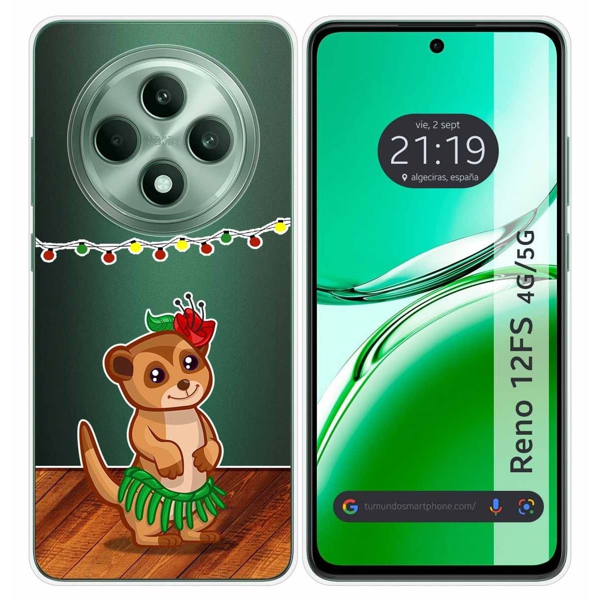 Funda Silicona Transparente para Oppo Reno 12FS 4G / 12 FS 5G diseño Suricata Dibujos