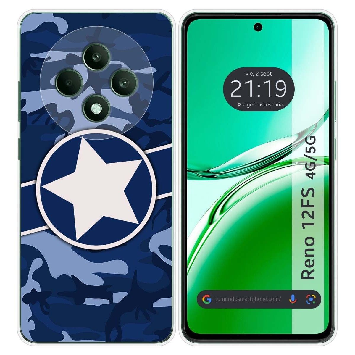 Funda Silicona para Oppo Reno 12FS 4G / 12 FS 5G diseño Camuflaje 03 Dibujos