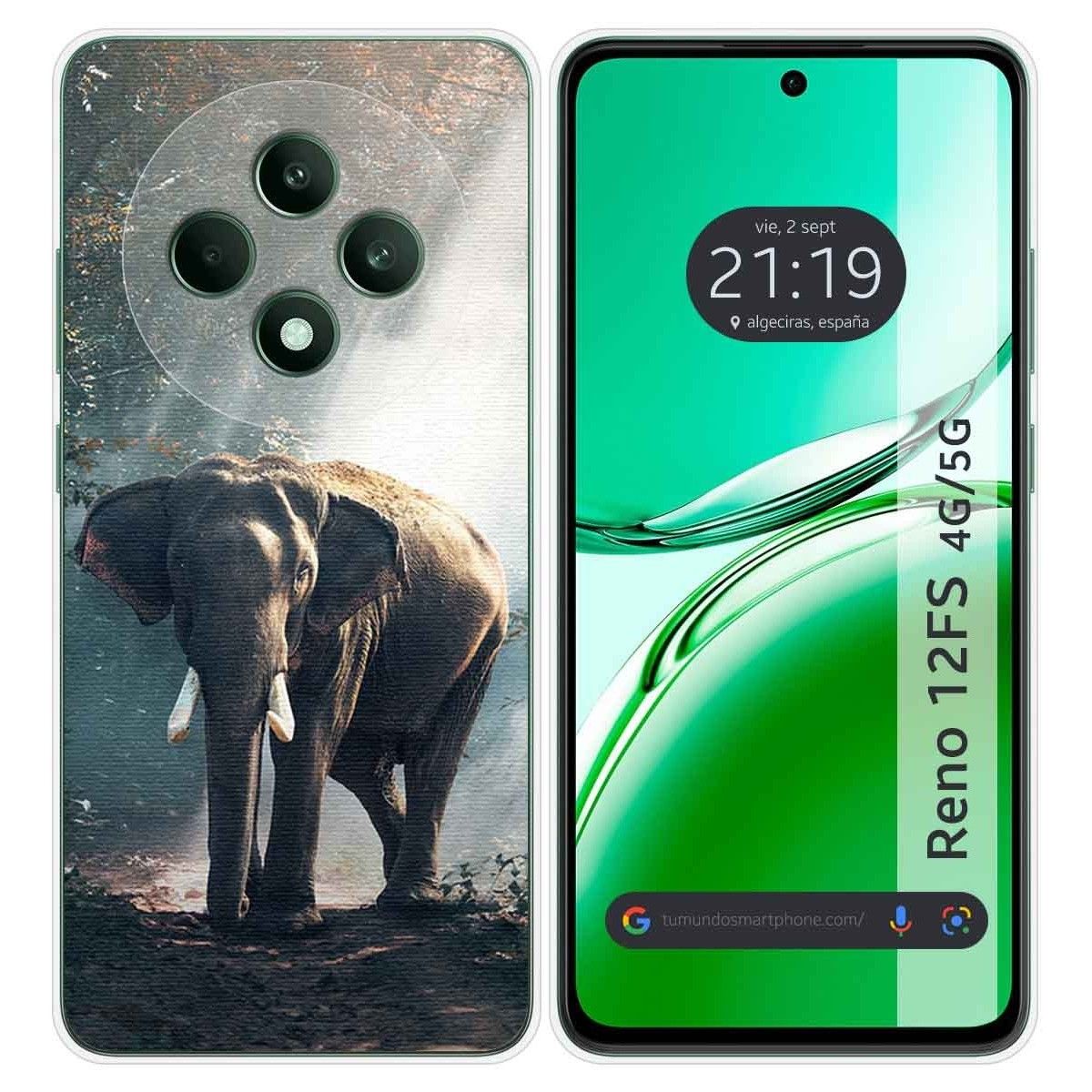 Funda Silicona para Oppo Reno 12FS 4G / 12 FS 5G diseño Elefante Dibujos