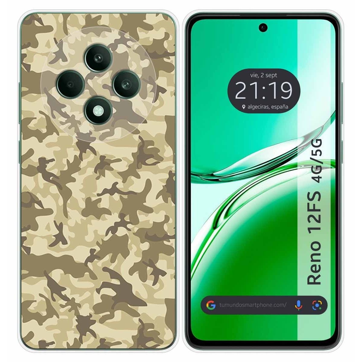 Funda Silicona para Oppo Reno 12FS 4G / 12 FS 5G diseño Sand Camuflaje Dibujos