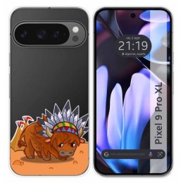 Funda Silicona Transparente para Google Pixel 9 Pro XL 5G diseño Bufalo Dibujos