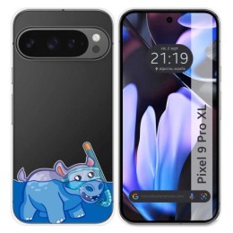 Funda Silicona Transparente para Google Pixel 9 Pro XL 5G diseño Hipo Dibujos