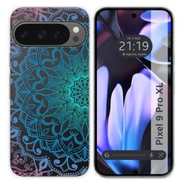 Funda Silicona Transparente para Google Pixel 9 Pro XL 5G diseño Mandala Dibujos