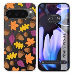 Funda Silicona Transparente para Google Pixel 9 Pro XL 5G diseño Otoño Dibujos