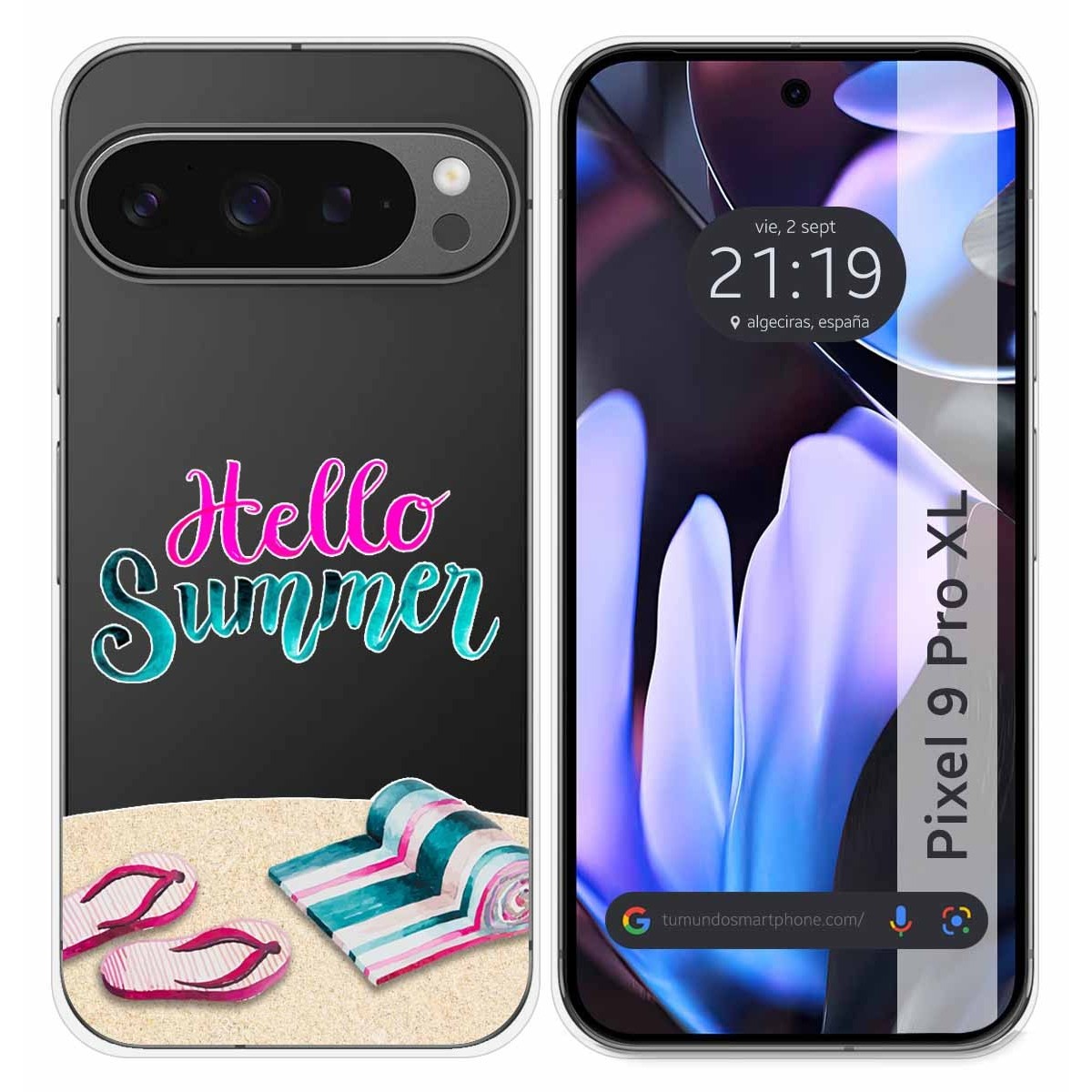 Funda Silicona Transparente para Google Pixel 9 Pro XL 5G diseño Summer Dibujos