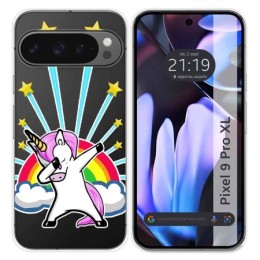 Funda Silicona Transparente para Google Pixel 9 Pro XL 5G diseño Unicornio Dibujos