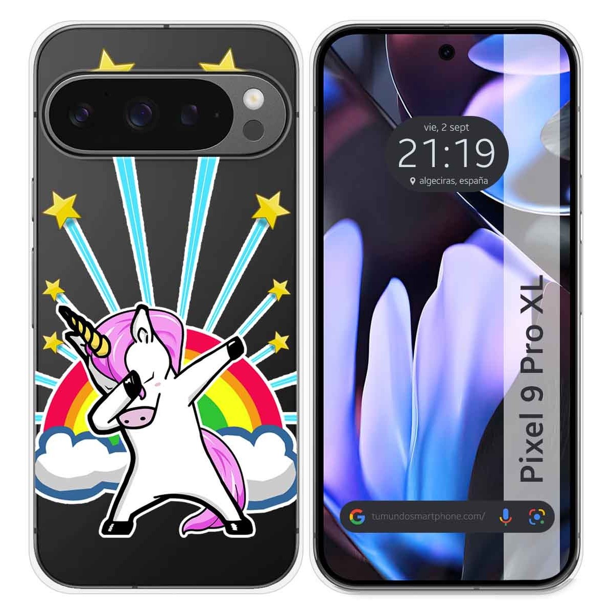 Funda Silicona Transparente para Google Pixel 9 Pro XL 5G diseño Unicornio Dibujos