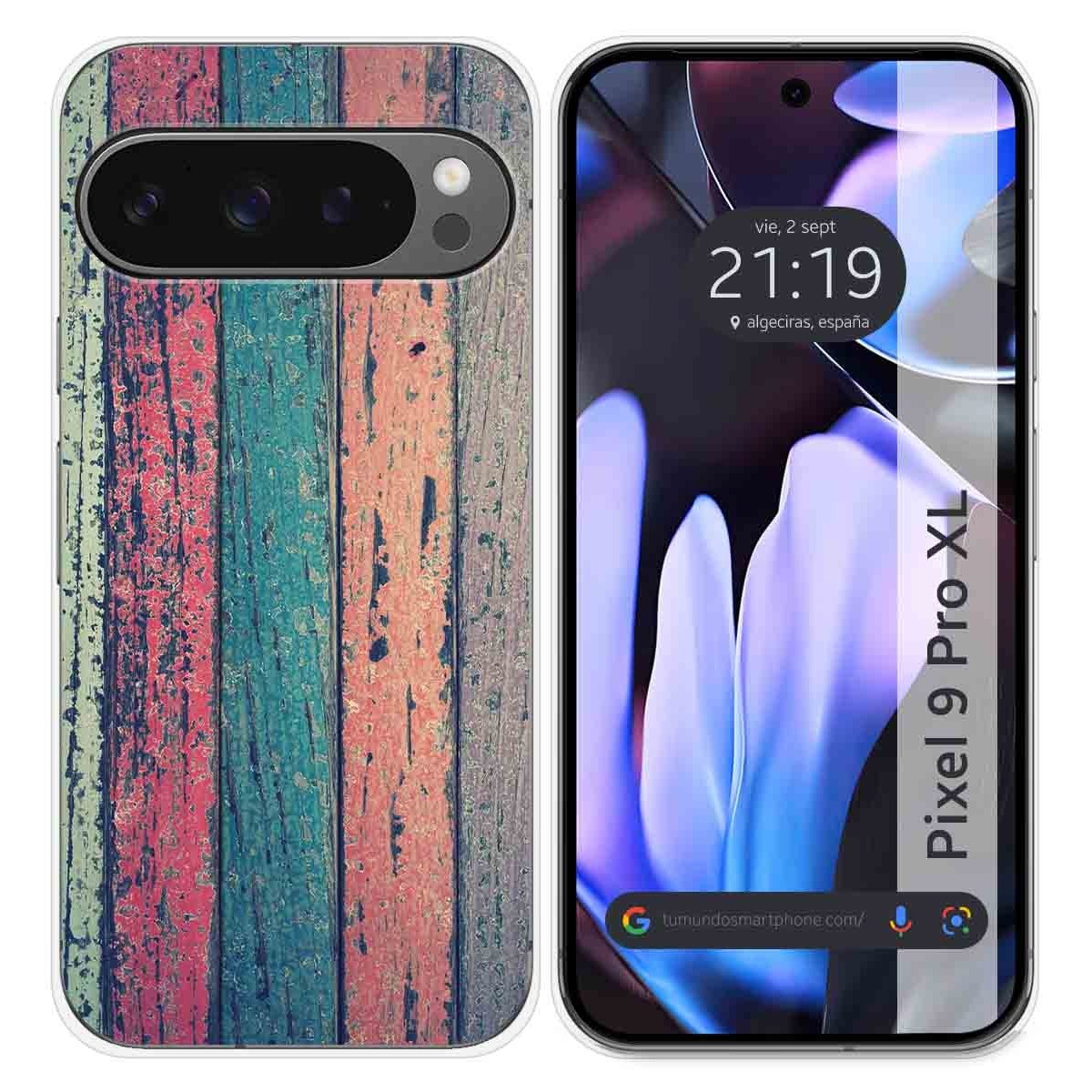 Funda Silicona para Google Pixel 9 Pro XL 5G diseño Madera 10 Dibujos