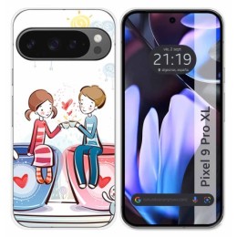 Funda Silicona para Google Pixel 9 Pro XL 5G diseño Café Dibujos