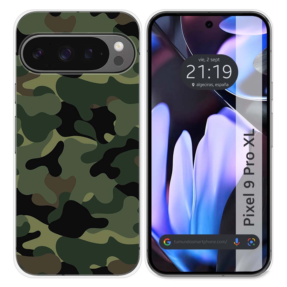 Funda Silicona para Google Pixel 9 Pro XL 5G diseño Camuflaje Dibujos