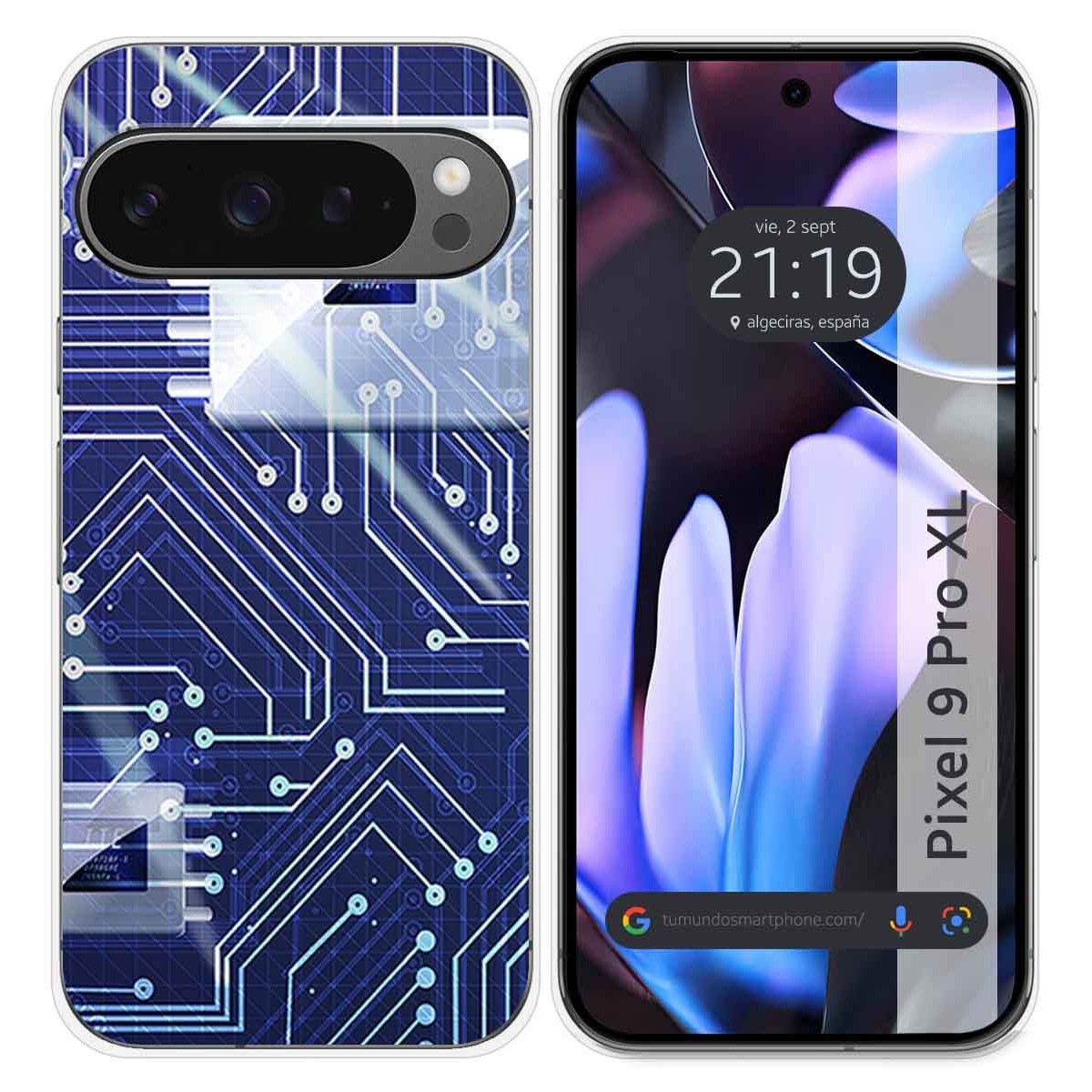 Funda Silicona para Google Pixel 9 Pro XL 5G diseño Circuito Dibujos