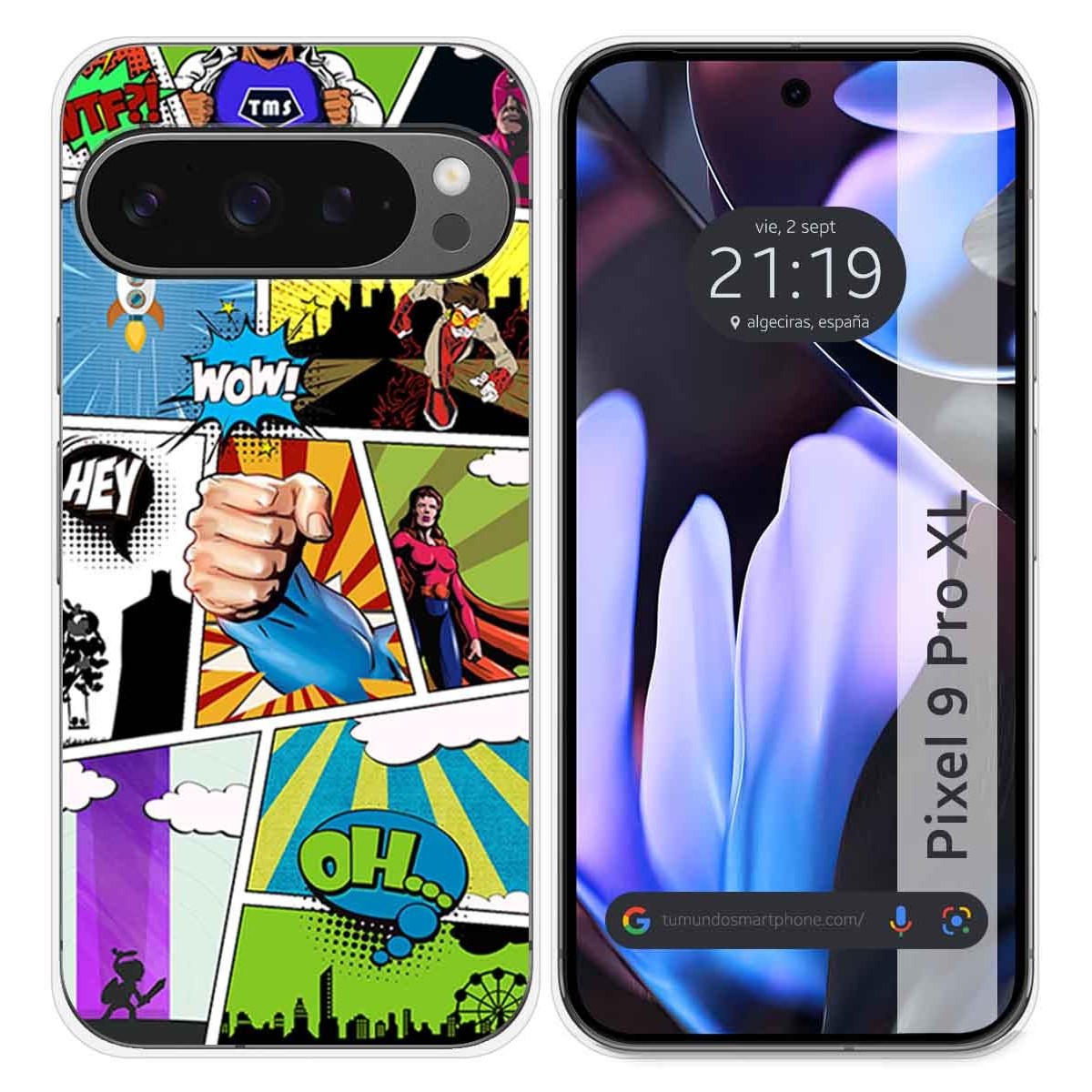 Funda Silicona para Google Pixel 9 Pro XL 5G diseño Comic Dibujos