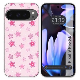 Funda Silicona para Google Pixel 9 Pro XL 5G diseño Flores Dibujos