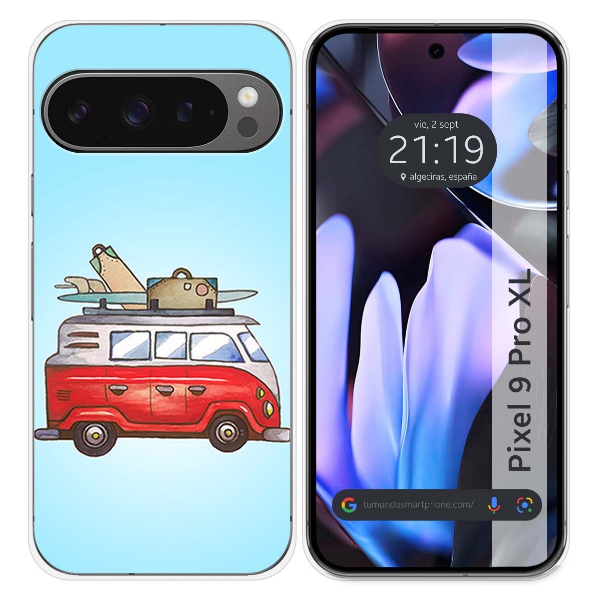 Funda Silicona para Google Pixel 9 Pro XL 5G diseño Furgoneta Dibujos