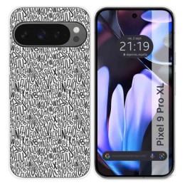 Funda Silicona para Google Pixel 9 Pro XL 5G diseño Letras Dibujos