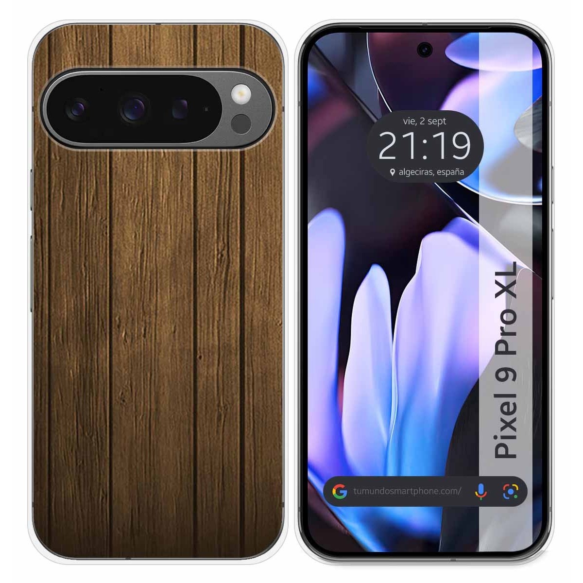 Funda Silicona para Google Pixel 9 Pro XL 5G diseño Madera Dibujos