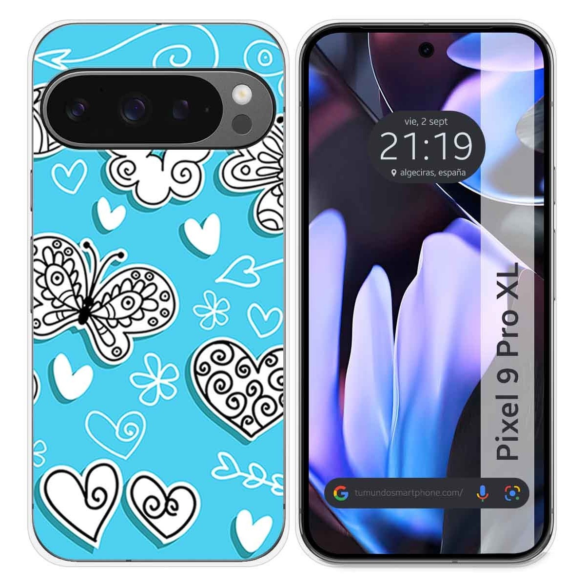 Funda Silicona para Google Pixel 9 Pro XL 5G diseño Mariposas Dibujos