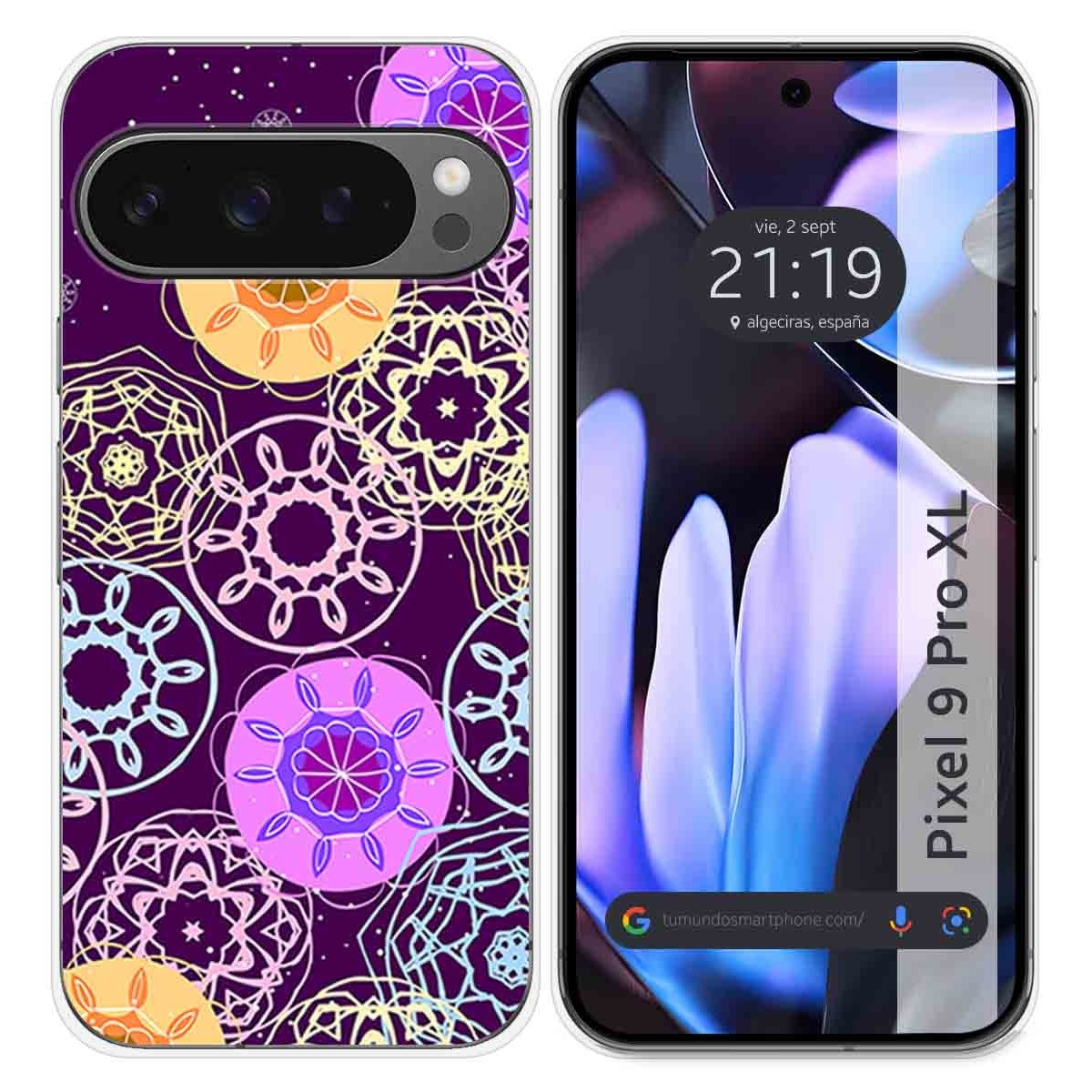 Funda Silicona para Google Pixel 9 Pro XL 5G diseño Radial Dibujos