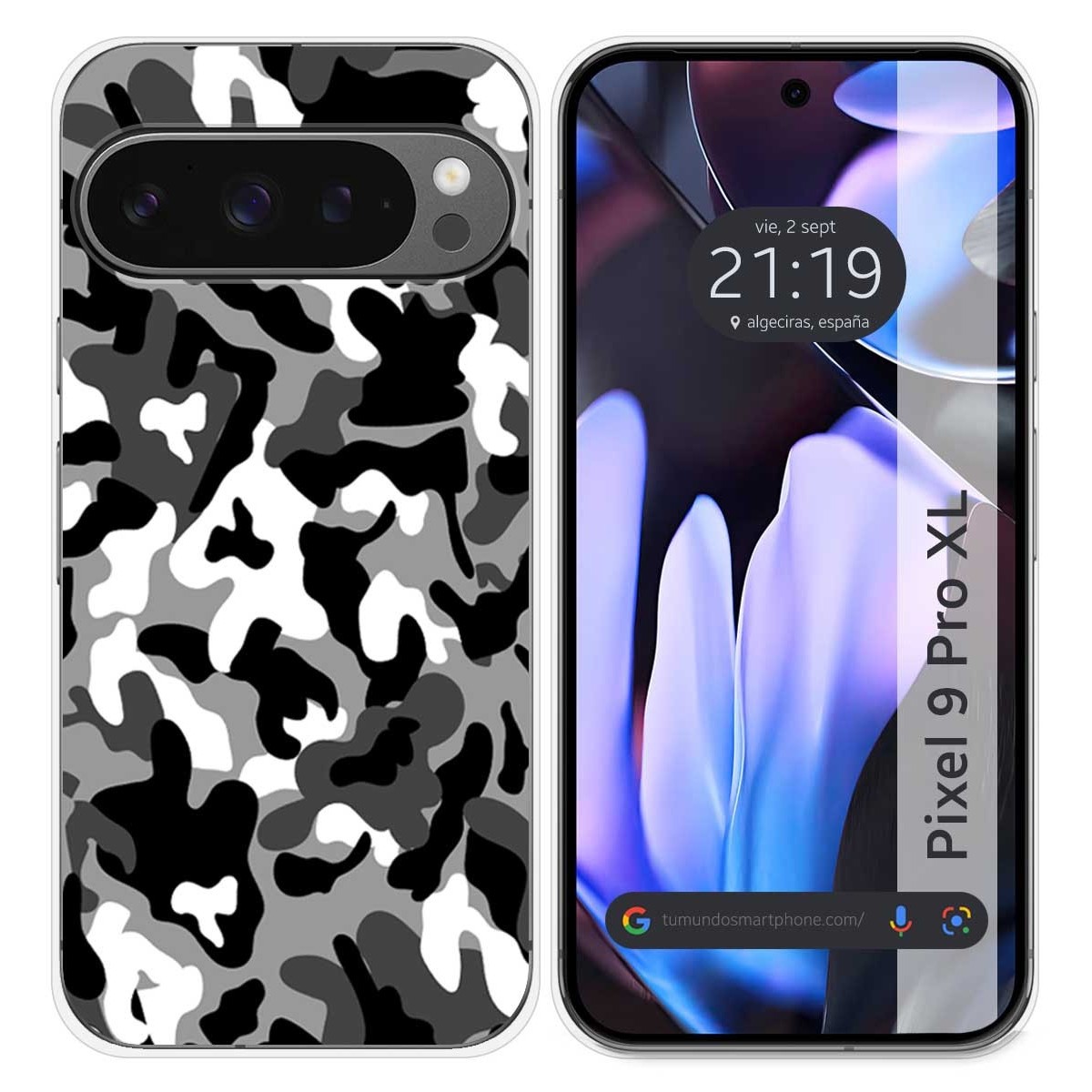 Funda Silicona para Google Pixel 9 Pro XL 5G diseño Snow Camuflaje Dibujos