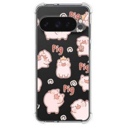 Funda Silicona Antigolpes para Google Pixel 9 Pro XL 5G diseño Cerdos Dibujos