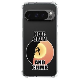 Funda Silicona Antigolpes para Google Pixel 9 Pro XL 5G diseño Hombre Escalada Dibujos