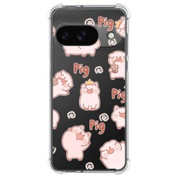 Funda Silicona Antigolpes para Google Pixel 9 5G diseño Cerdos Dibujos