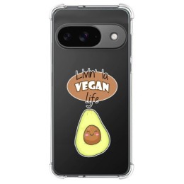 Funda Silicona Antigolpes para Google Pixel 9 5G diseño Vegan Life Dibujos