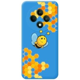 Funda Silicona Líquida Azul para Oppo Reno 12F 4G / 12 F 5G diseño Abeja Dibujos