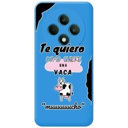 Funda Silicona Líquida Azul para Oppo Reno 12F 4G / 12 F 5G diseño Vaca Dibujos