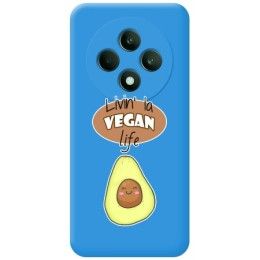 Funda Silicona Líquida Azul para Oppo Reno 12F 4G / 12 F 5G diseño Vegan Life Dibujos