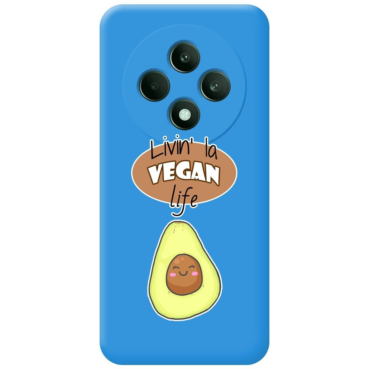 Funda Silicona Líquida Azul para Oppo Reno 12F 4G / 12 F 5G diseño Vegan Life Dibujos