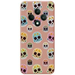 Funda Silicona Líquida Rosa para Oppo Reno 12F 4G / 12 F 5G diseño Catrina Dibujos